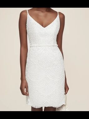 Anne Barge Dream With Me Short Spaghetti-Strap Wedding Dress XS Nwt